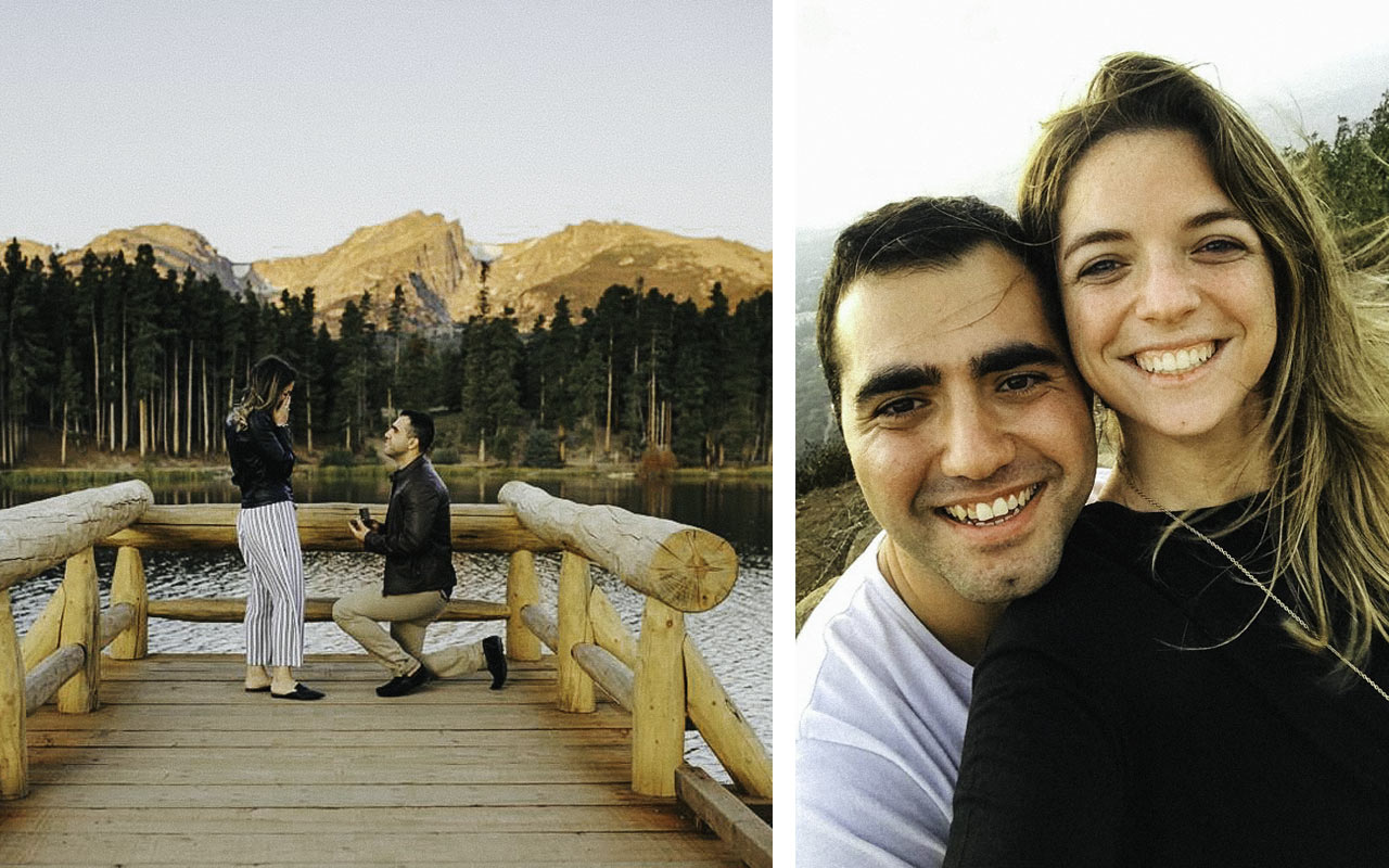 Birthright Israel alumnus Asher Mayberg proposing to alumna Julie Deutsch