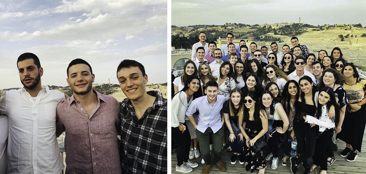 Daniel Winston with his Birthright Israel group in Jerusalem in 2019