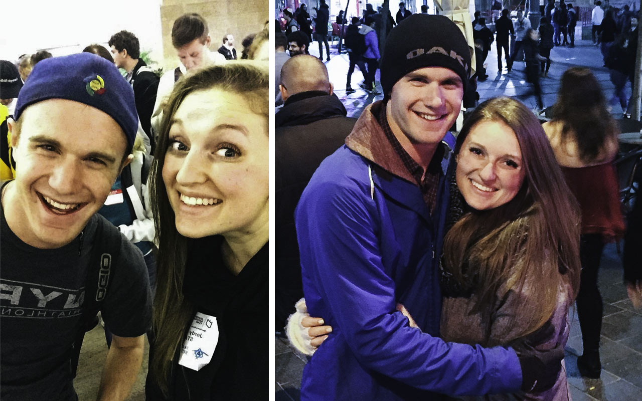 Jordan & Matthew Callman at JFK before staffing a Birthright Israel trip