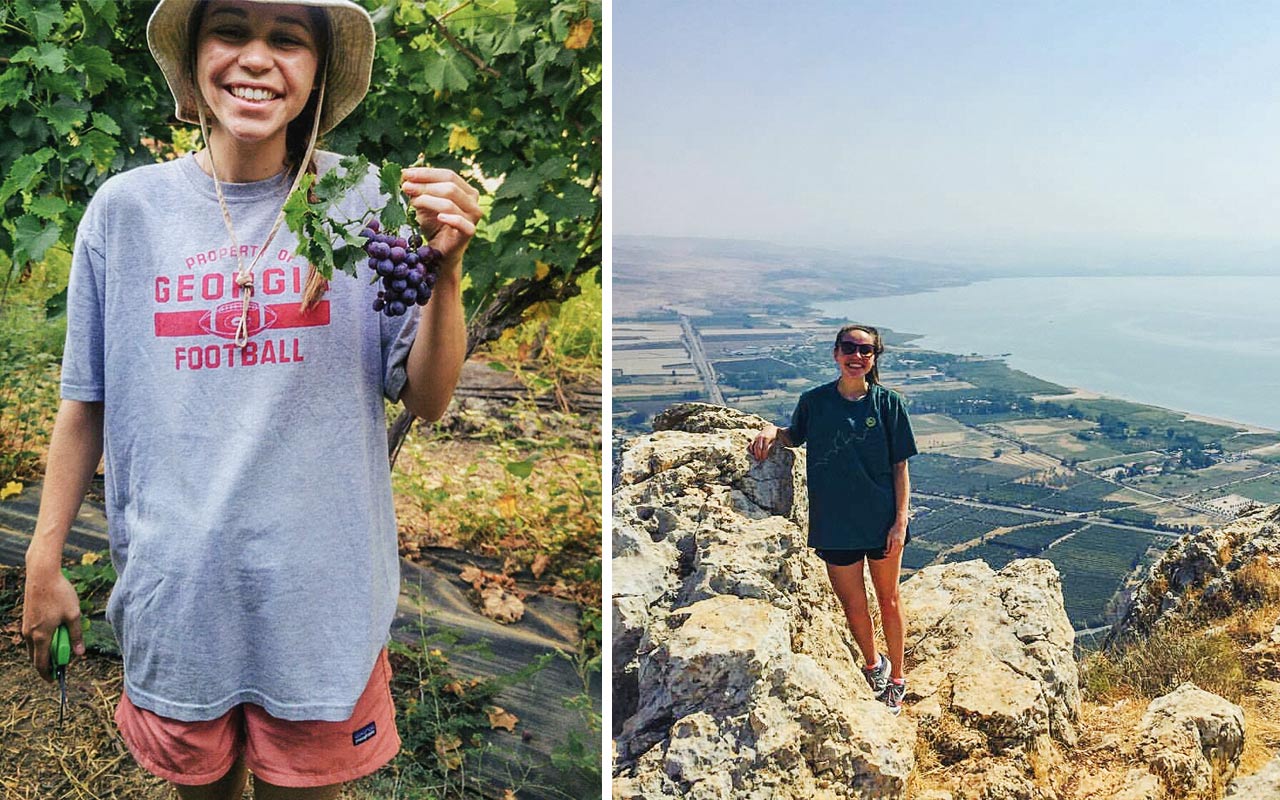 Birthright Israel participant Melissa Gurevitch at a vineyard in Northern Israel