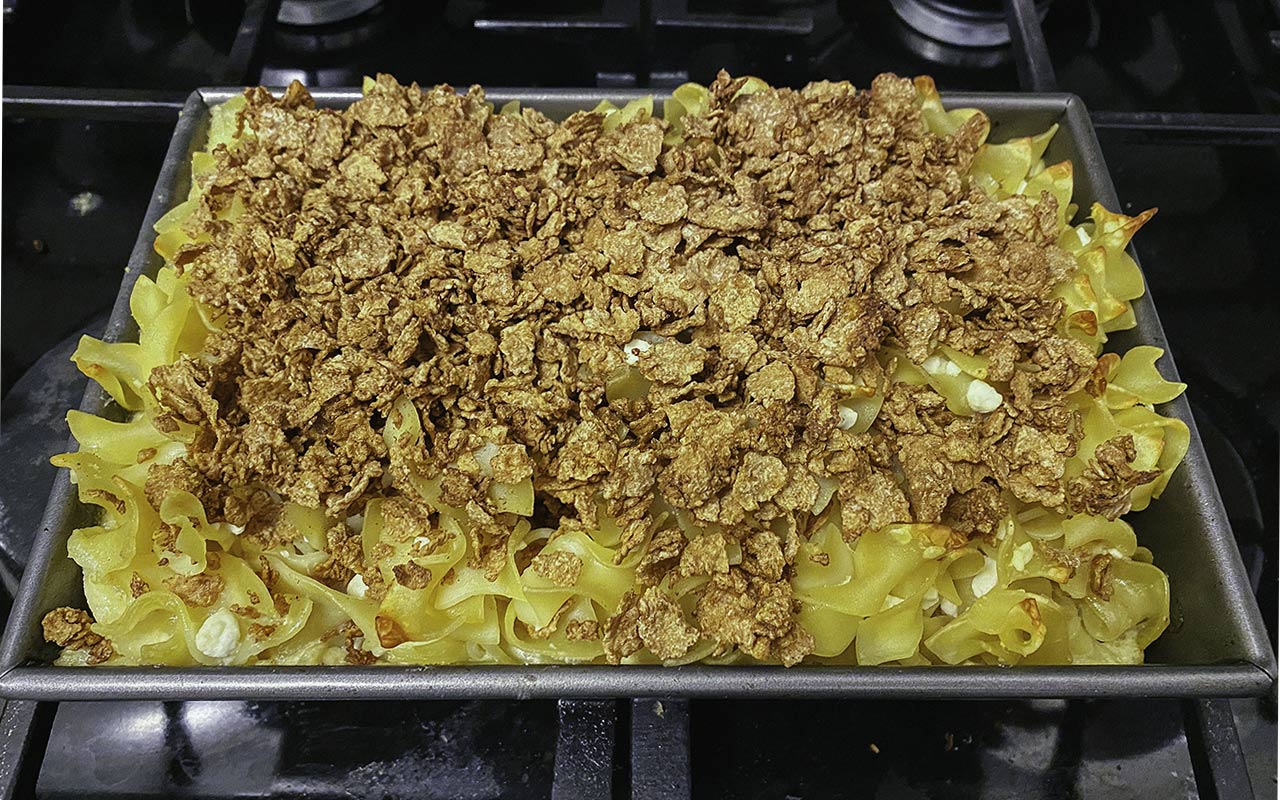 Morgan Spindler's delicious noodle kugel recipe ready for the oven