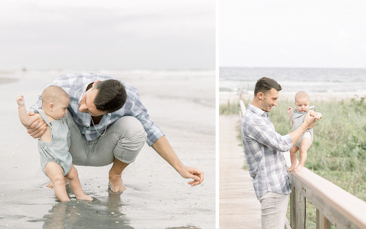 Birthright Israel Israeli alumnus Alexei Brovarnik (90 Day Fiancé) and his son Shai playing on the beach