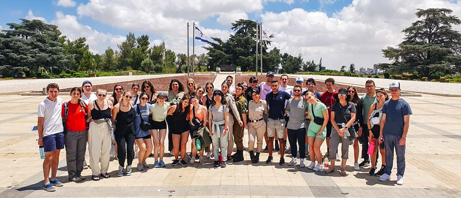 Ava Rigelhaupt with her 2022 Birthright Israel group at Mt. Herzl (Har ha-Zikaron)