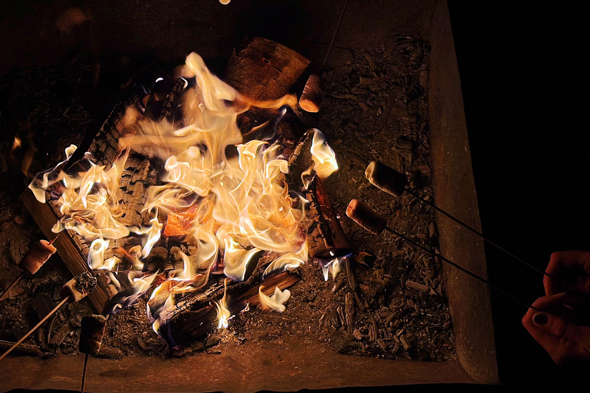 The campfire from Ariana's Birthright Israel trip